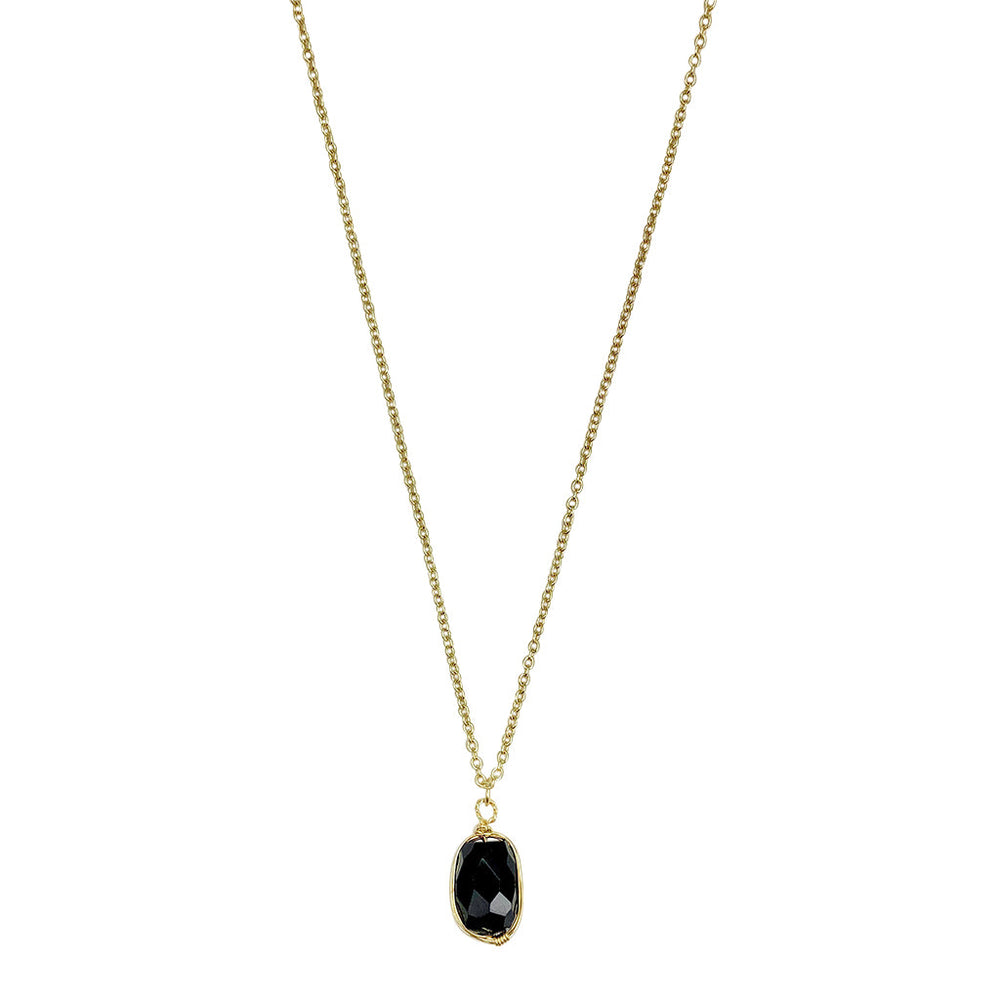 
                  
                    Black Quartz Pendant Necklace by SLATE + SALT
                  
                