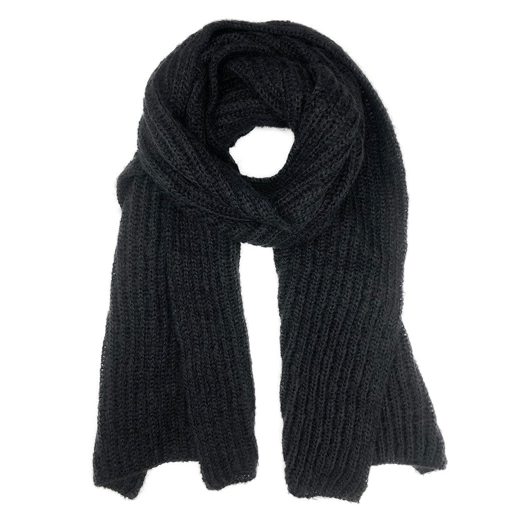 
                  
                    Chunky Black Knit Alpaca Scarf by SLATE + SALT
                  
                