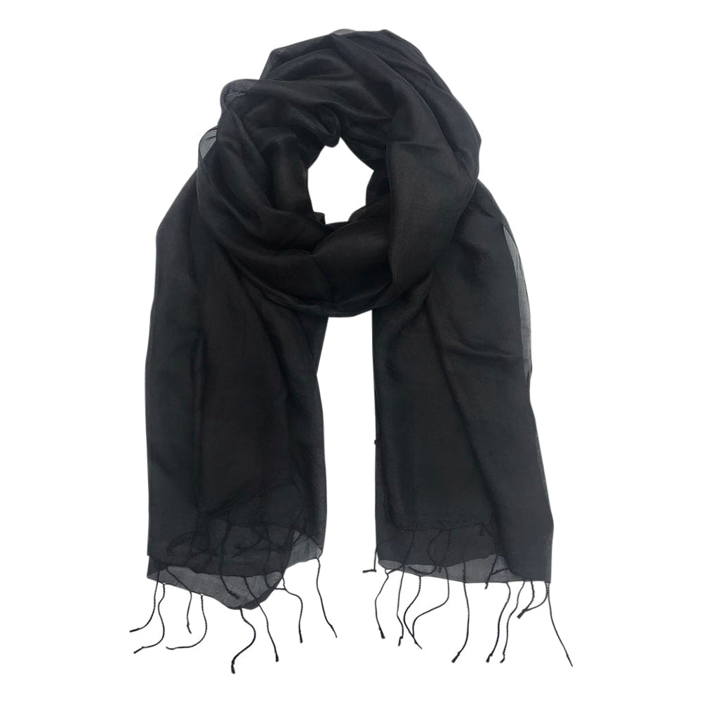 Black Khmer Silk Scarf by SLATE + SALT