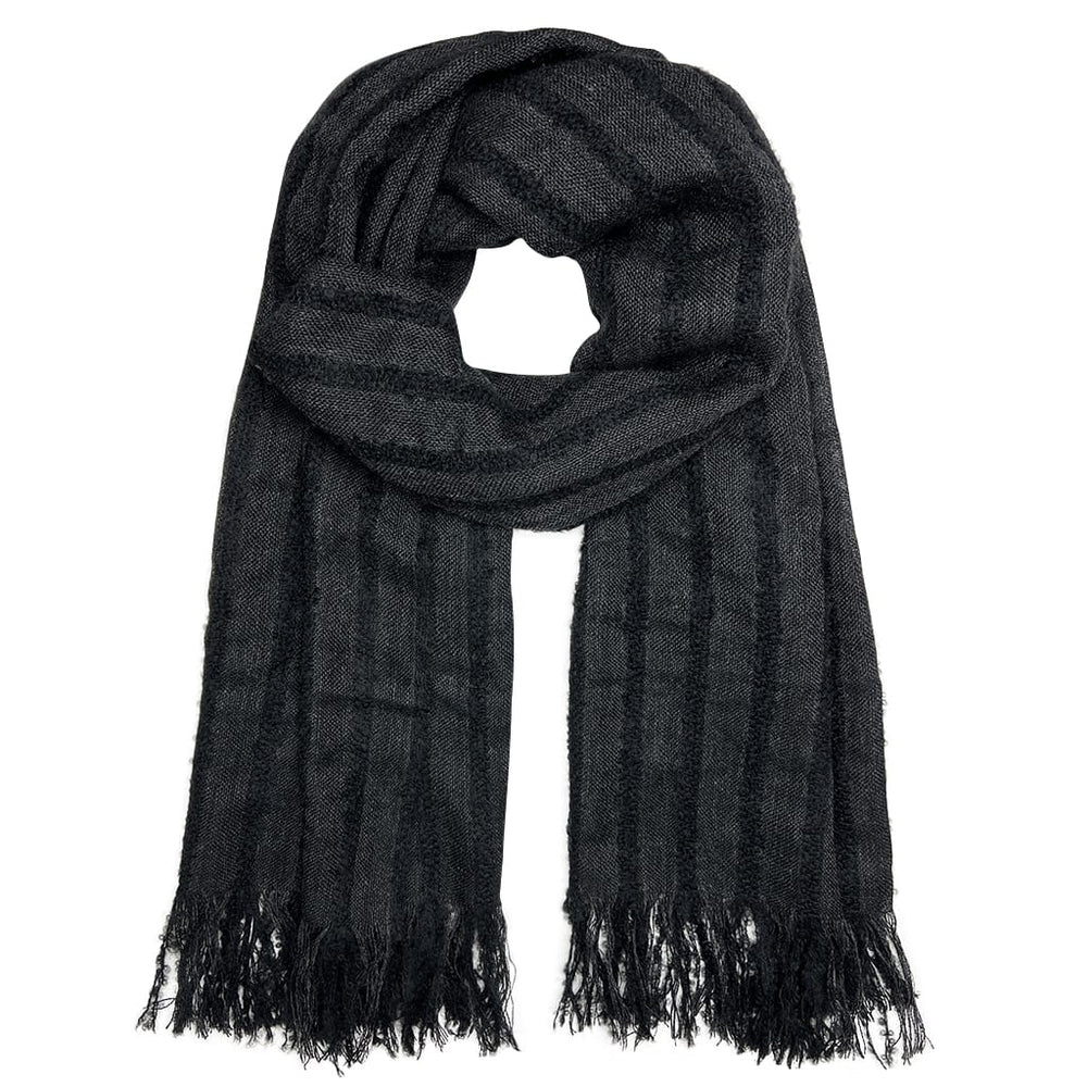 Black Loop Knit Alpaca Scarf by SLATE + SALT