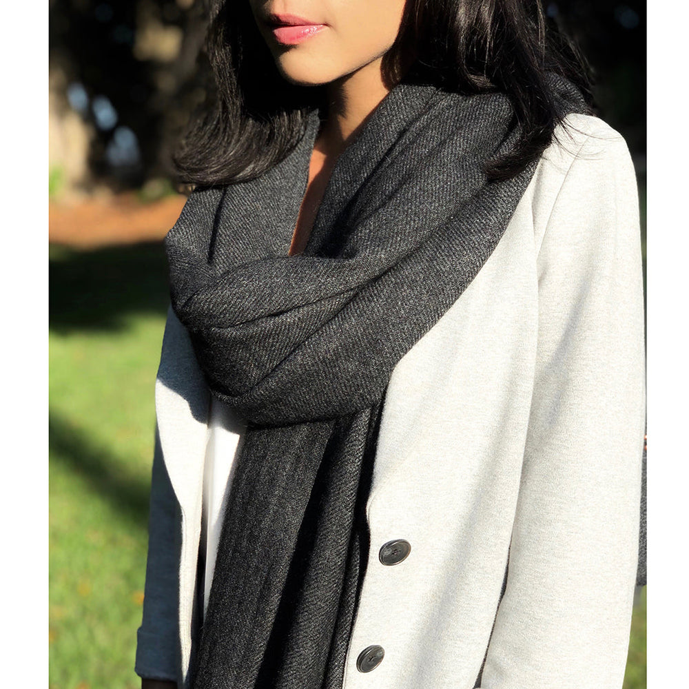 
                  
                    Charcoal Handloom  Cashmere Scarf by SLATE + SALT
                  
                
