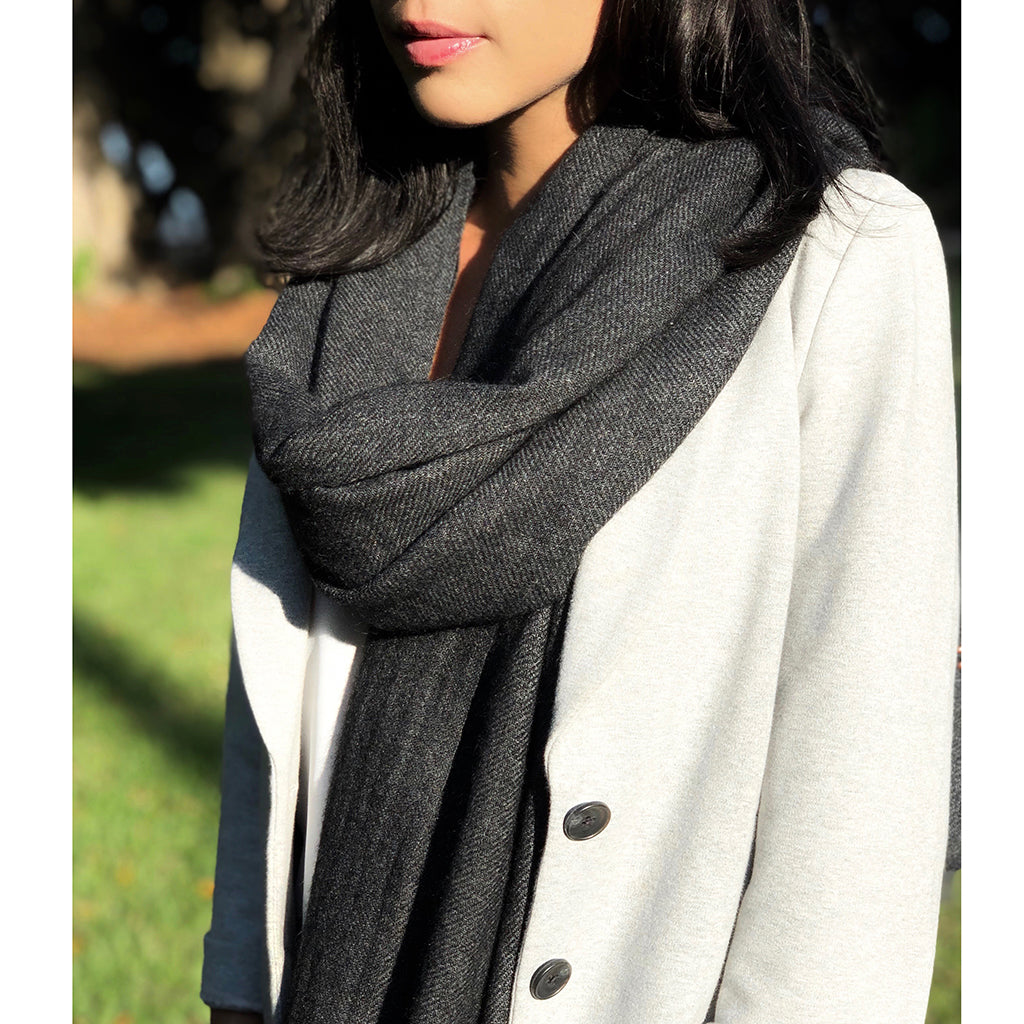
                  
                    Charcoal Handloom  Cashmere Scarf by SLATE + SALT
                  
                