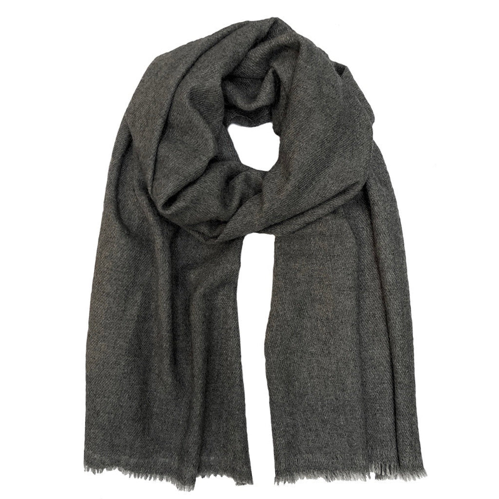 Charcoal Handloom  Cashmere Scarf by SLATE + SALT