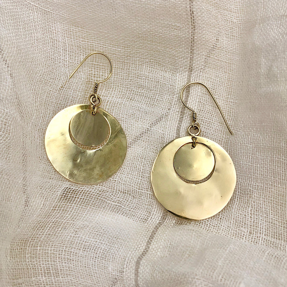 
                  
                    Hammered Circle Bombshell Earrings by SLATE + SALT
                  
                