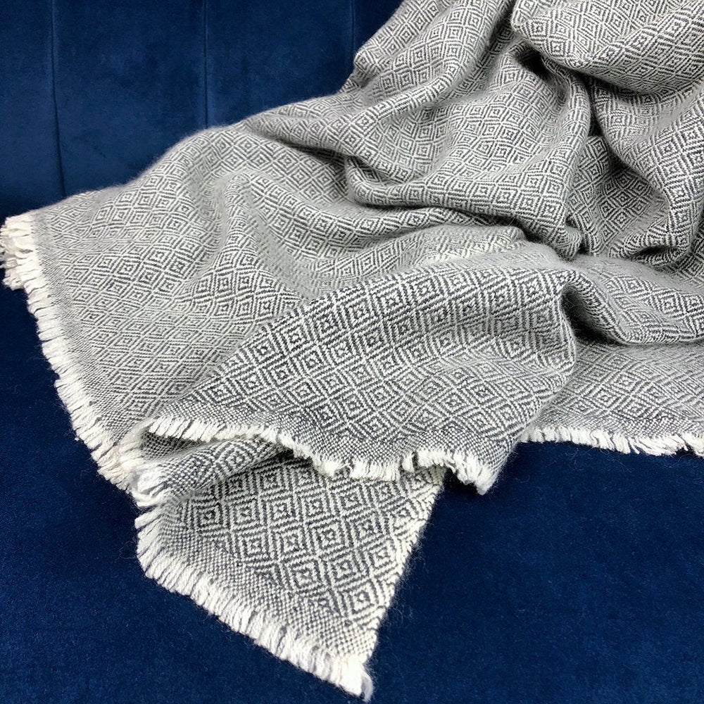 
                  
                    Charcoal Diamond Cashmere Throw by SLATE + SALT
                  
                