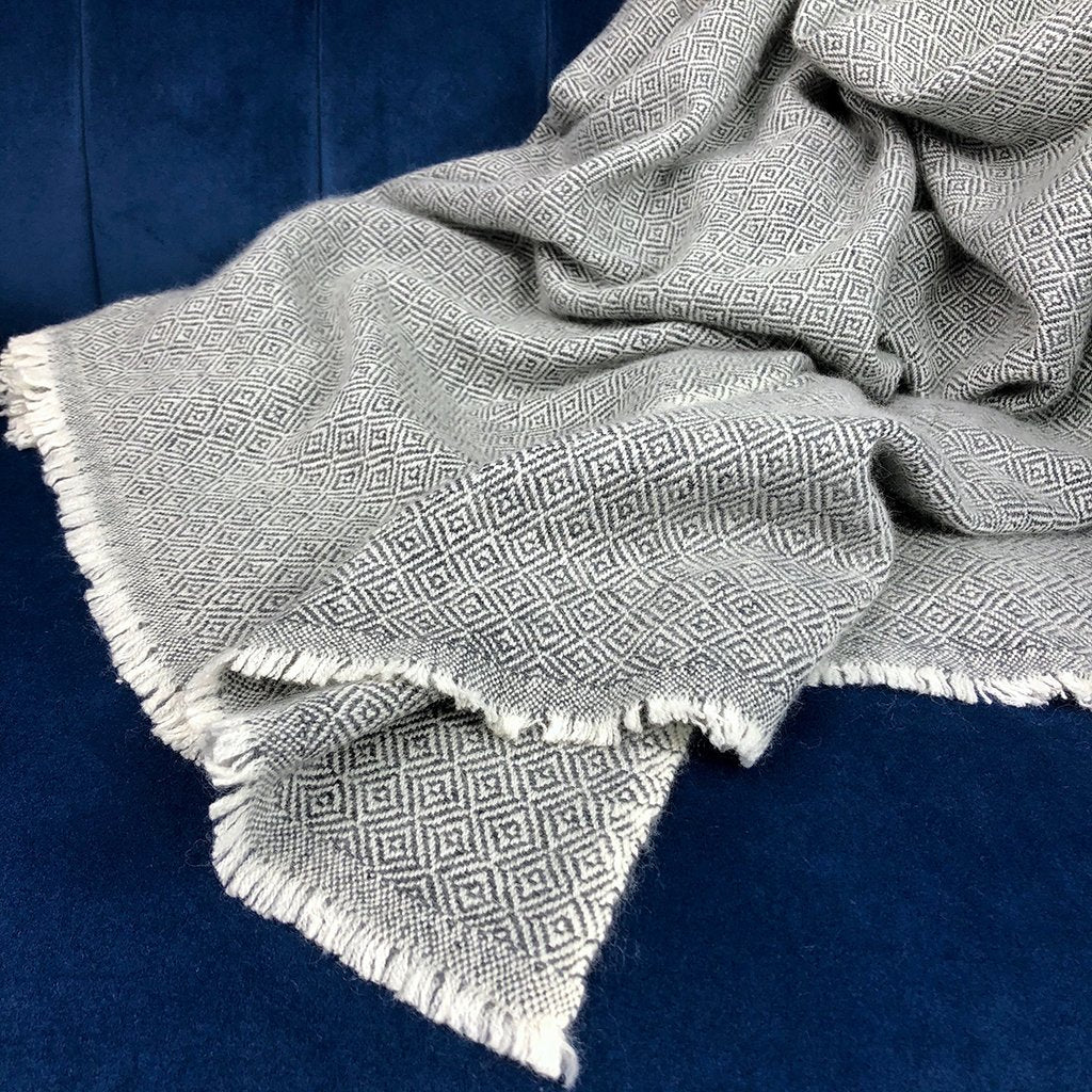 
                  
                    Charcoal Diamond Cashmere Throw by SLATE + SALT
                  
                