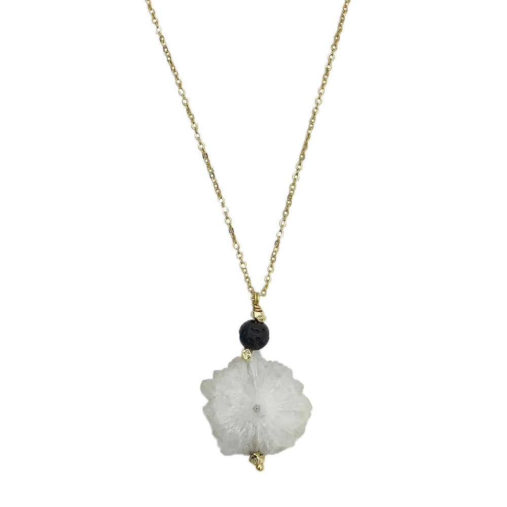 Solar Quartz Lava Necklace by SLATE + SALT