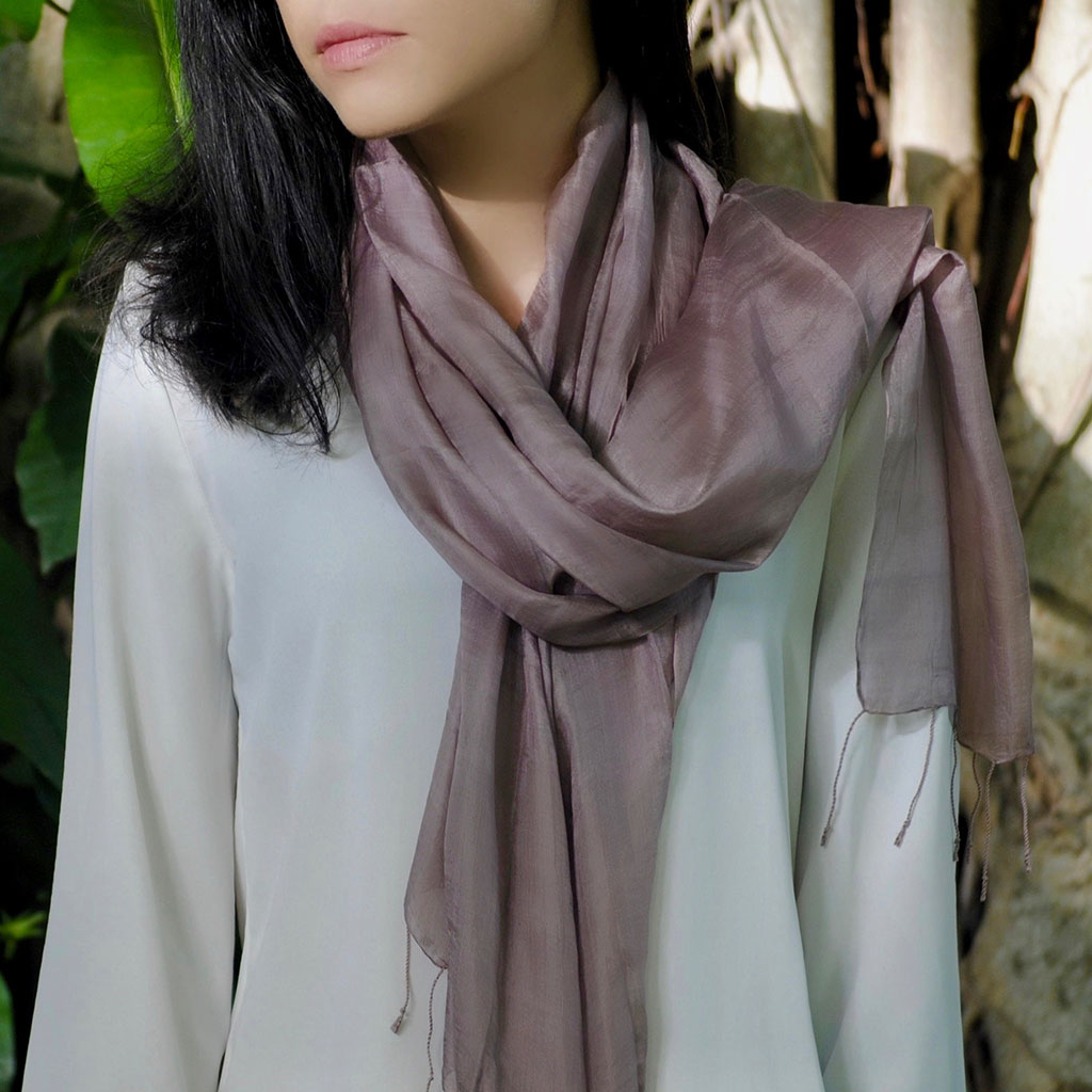 
                  
                    Plum Khmer Silk Scarf by SLATE + SALT
                  
                