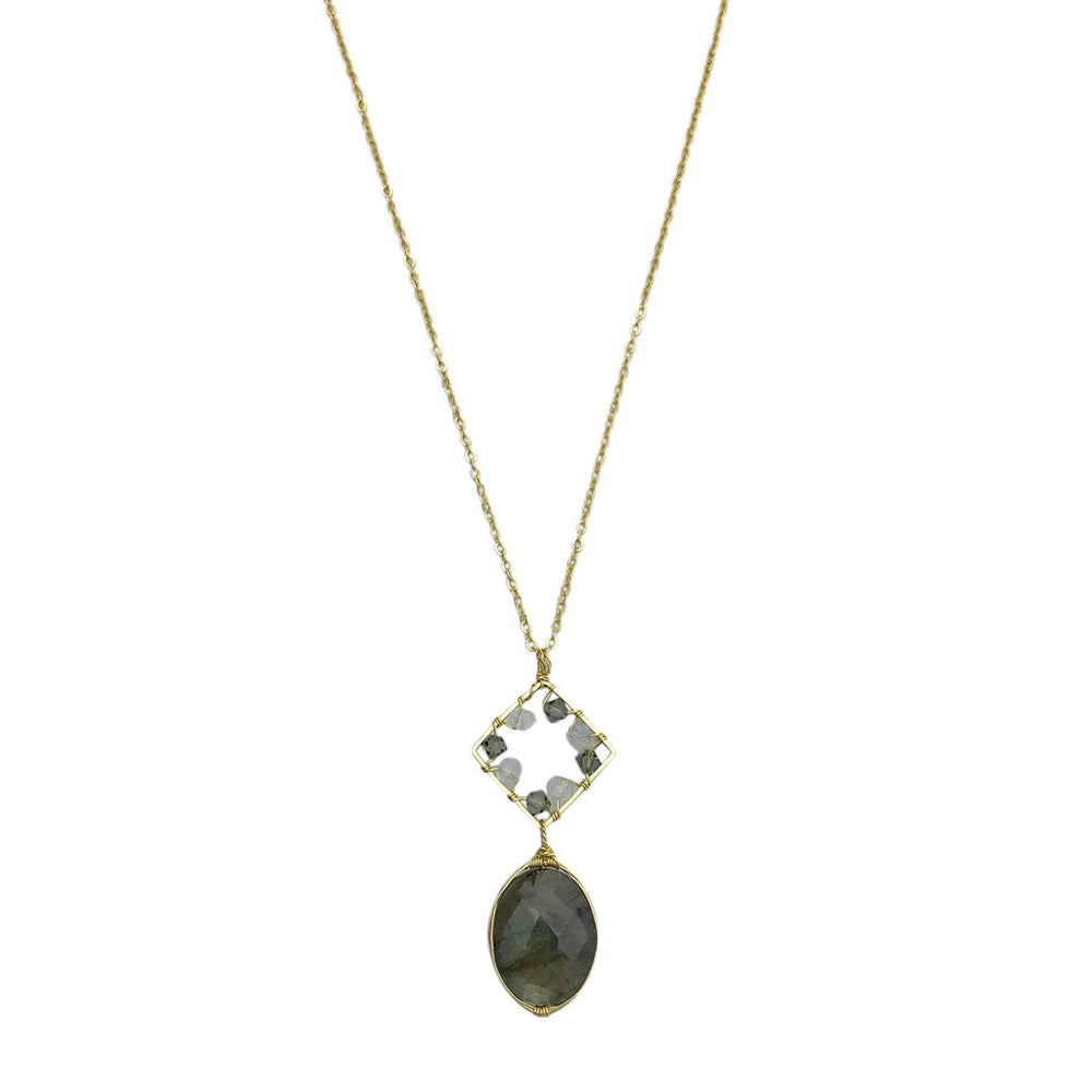 Labradorite Pendant Necklace by SLATE + SALT