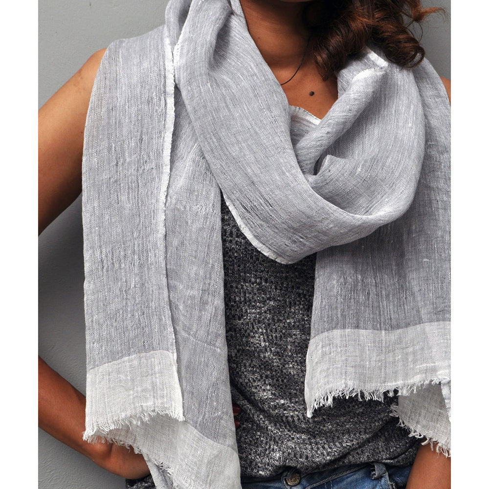 
                  
                    Gauze Linen Two Tone Scarf by SLATE + SALT
                  
                