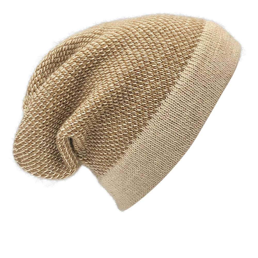 Camel Interwoven Alpaca Beanie by SLATE + SALT