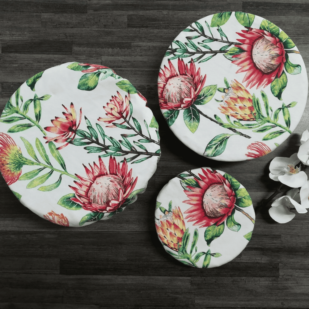 
                  
                    Pink Protea Reusable Bowl Cover Set by Handicraft Soul
                  
                