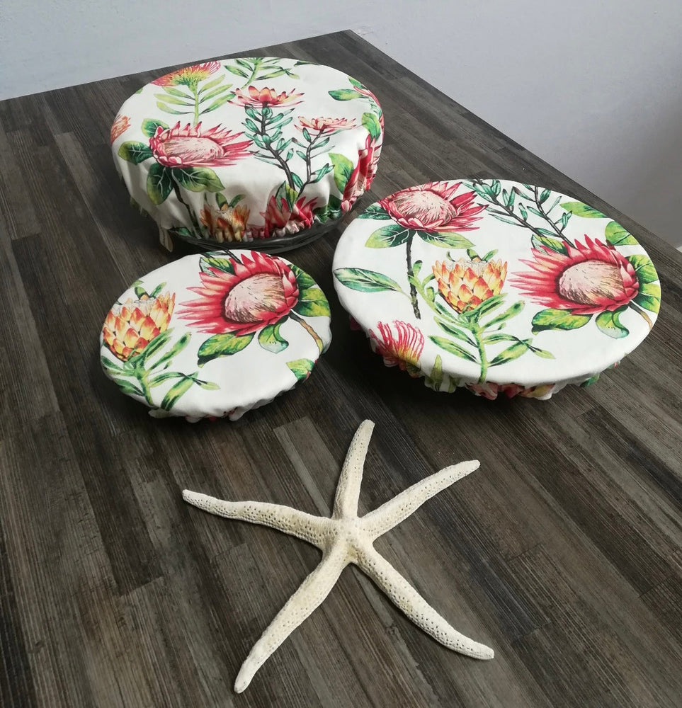 
                  
                    Pink Protea Reusable Bowl Cover Set by Handicraft Soul
                  
                