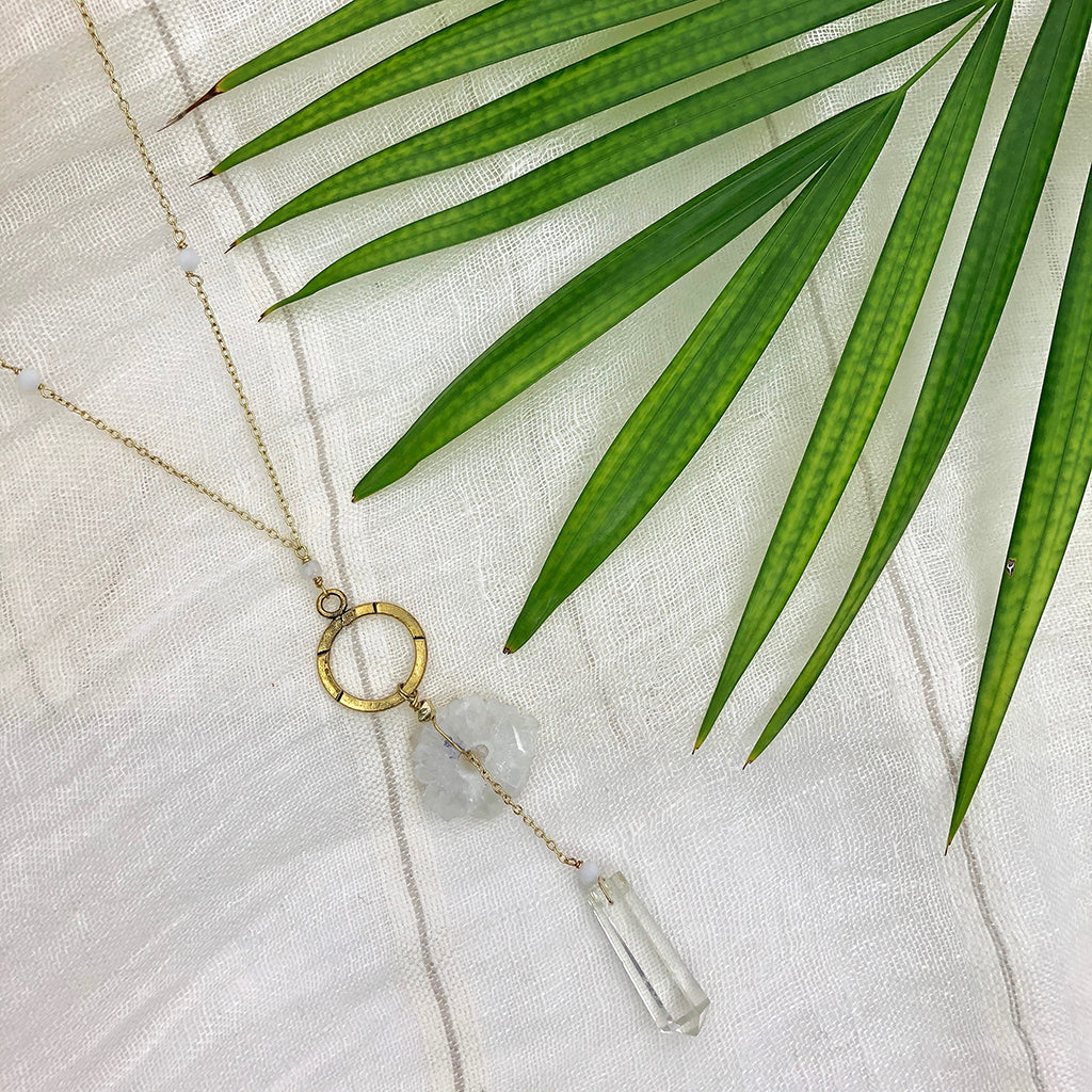 
                  
                    Solar Quartz + Crystal Y Necklace by SLATE + SALT
                  
                