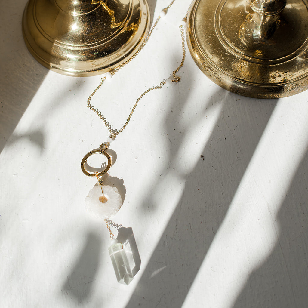 
                  
                    Solar Quartz + Crystal Y Necklace by SLATE + SALT
                  
                