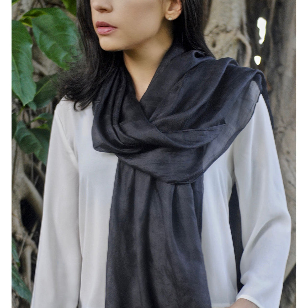 
                  
                    Black Khmer Silk Scarf by SLATE + SALT
                  
                