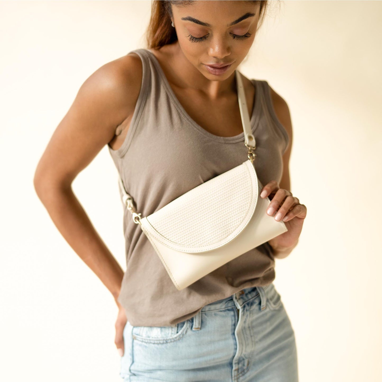 
                  
                    Cleo Convertible Crossbody Woven Bone
                  
                