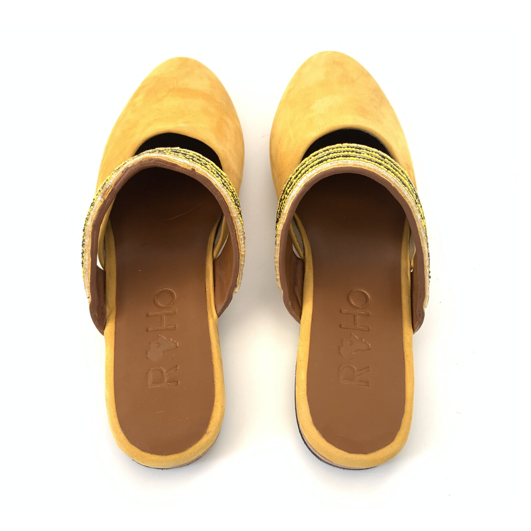 
                  
                    Beaded Mules - Mustard
                  
                