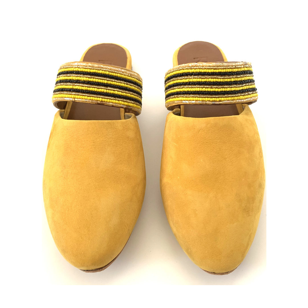 
                  
                    Beaded Mules - Mustard
                  
                