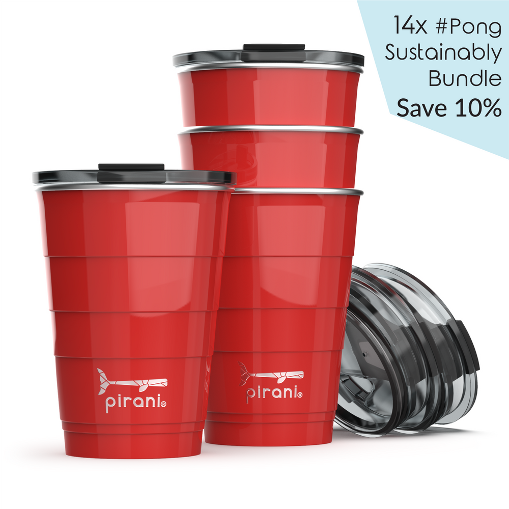 16oz Insulated Stackable Tumbler  - 14 Pack - The Ultimate Beer Pong Set by Pirani Life