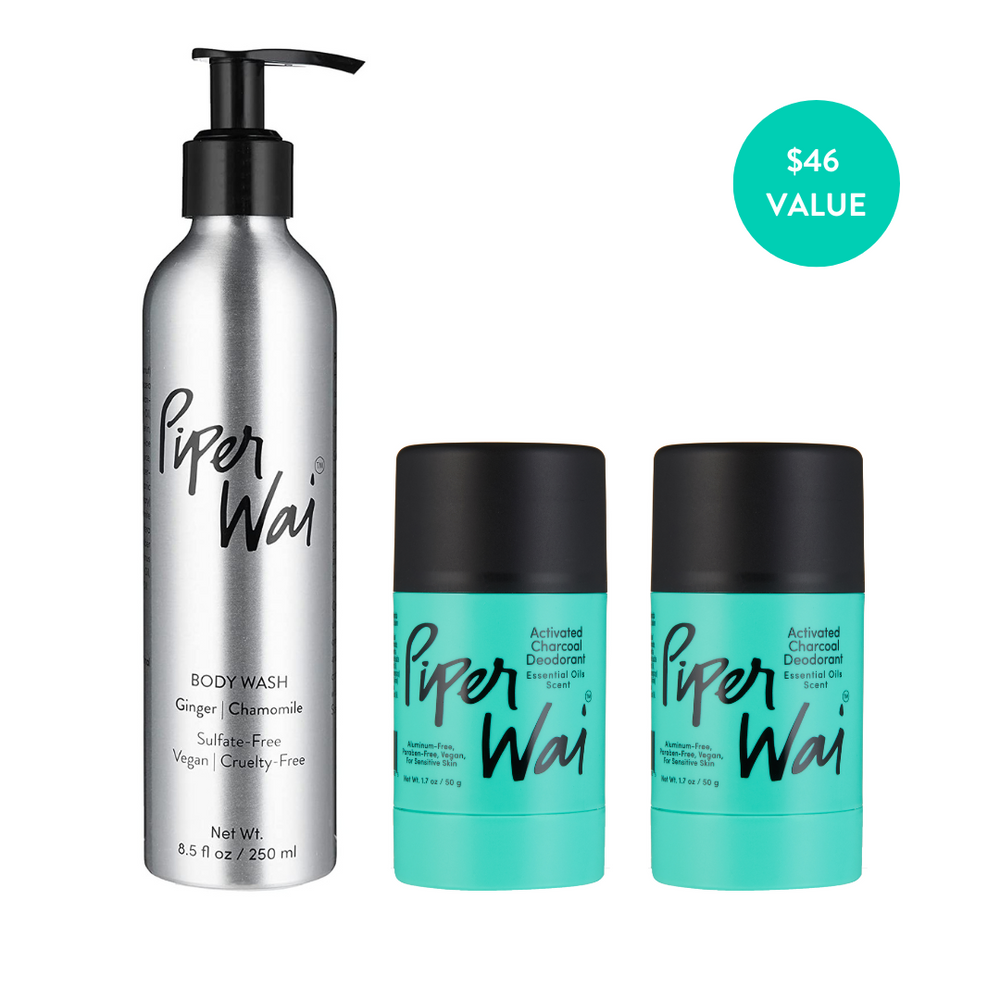 
                  
                    Happy Trio | Body Wash, Natural Deodorant Sticks by PiperWai Natural Deodorant
                  
                