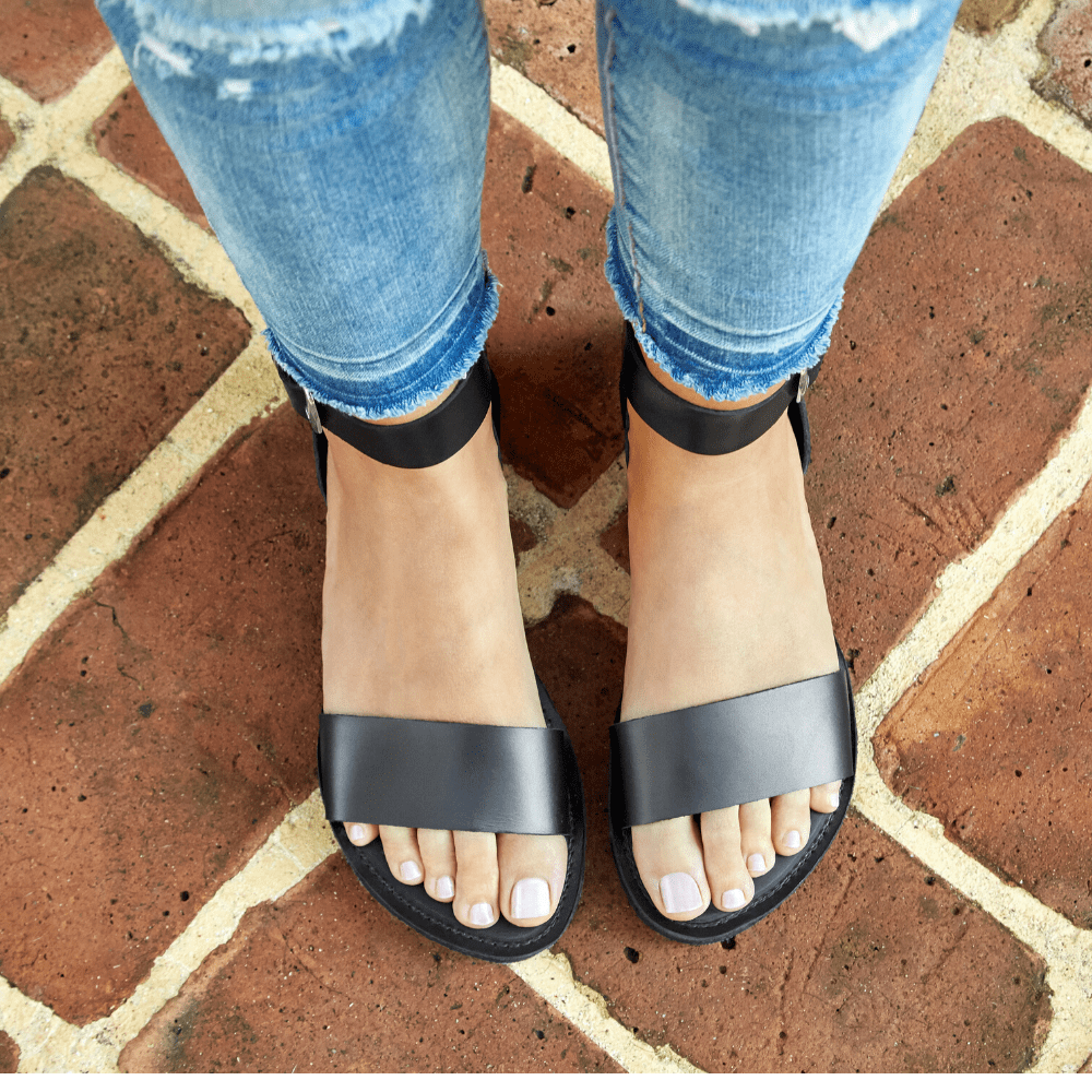 
                  
                    The Camila Leather Flatform Sandal
                  
                
