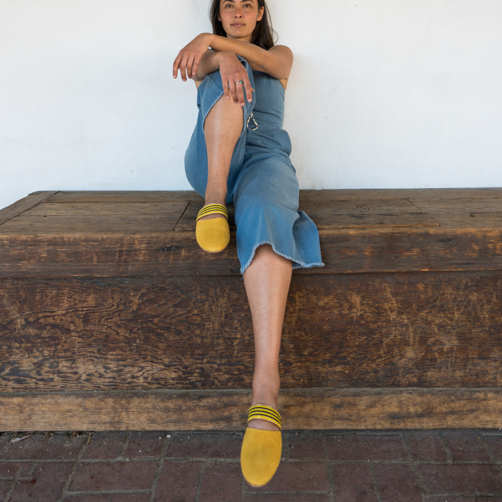 
                  
                    Beaded Mules - Mustard
                  
                