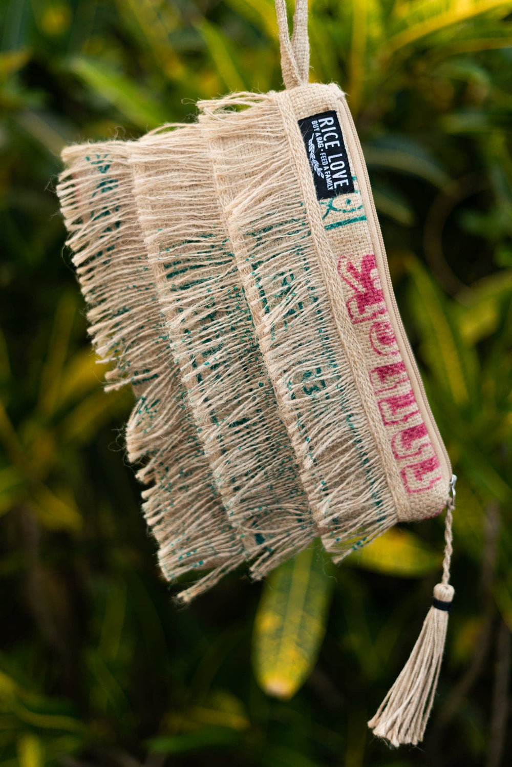 Recycled Fringe Clutch by Rice Love