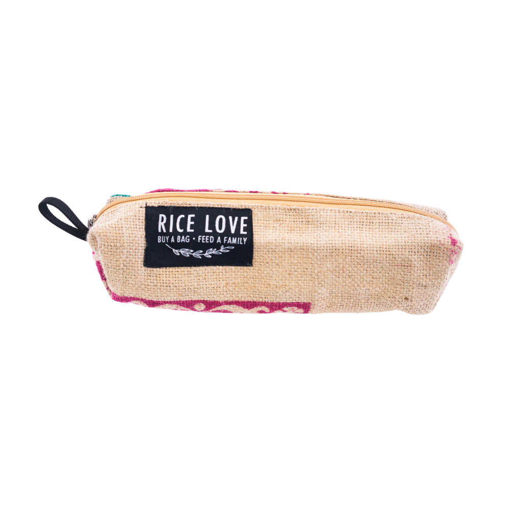 Recycled Zipper Pouch by Rice Love