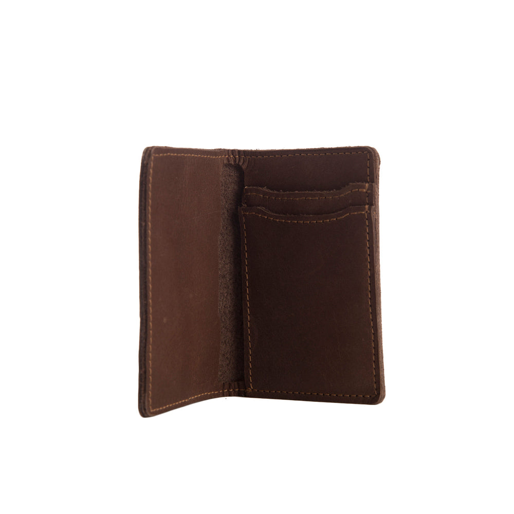 Bifold Card Holder in Distressed Walnut