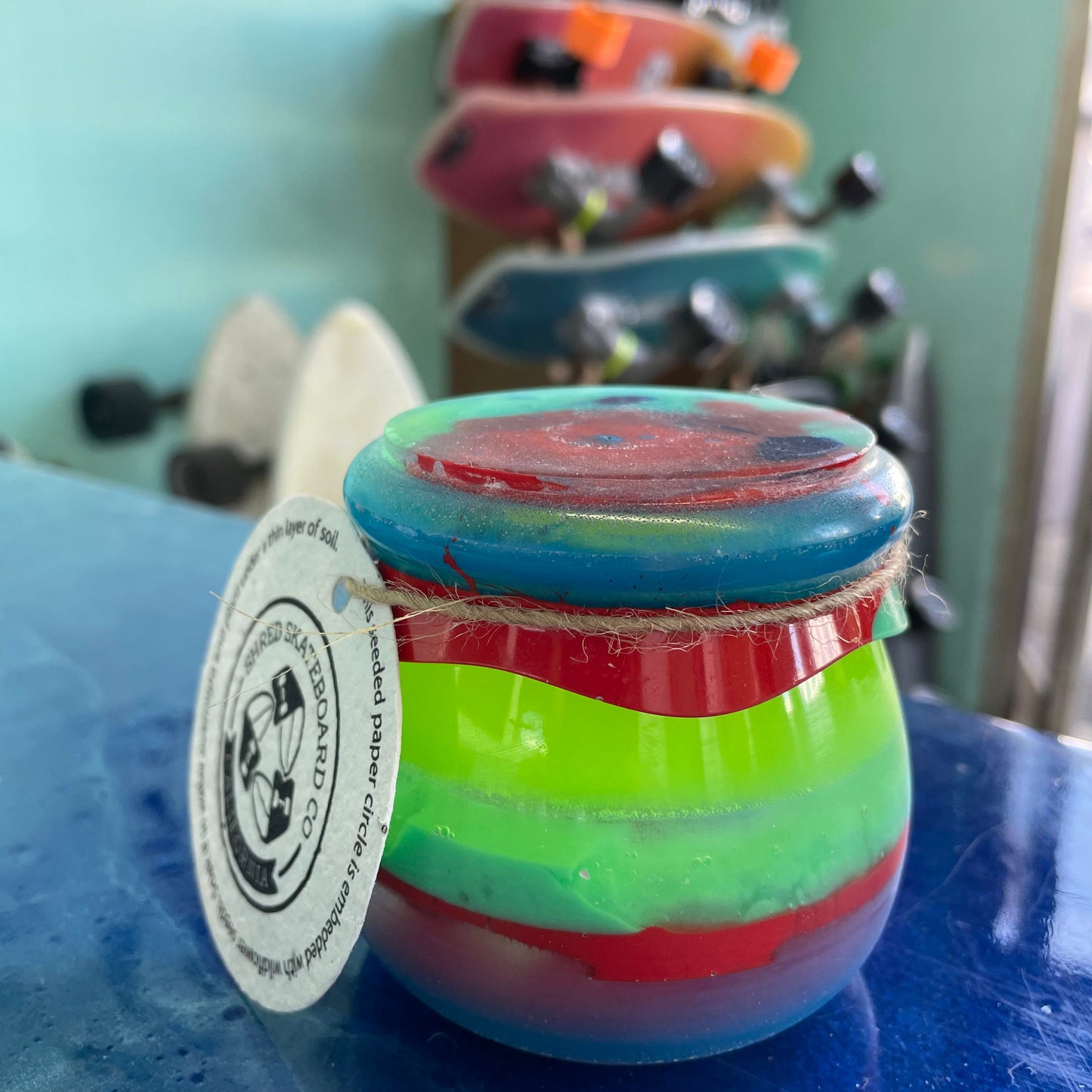 
                  
                    Recycled Surfboard Resin Jar - Small - Assorted Colors by Shred MFG
                  
                
