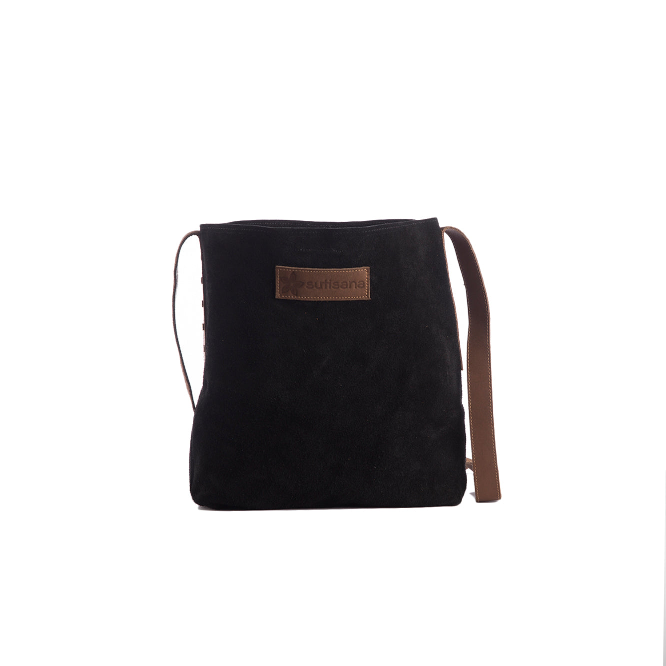 
                  
                    Simple Suede Satchel in Black
                  
                