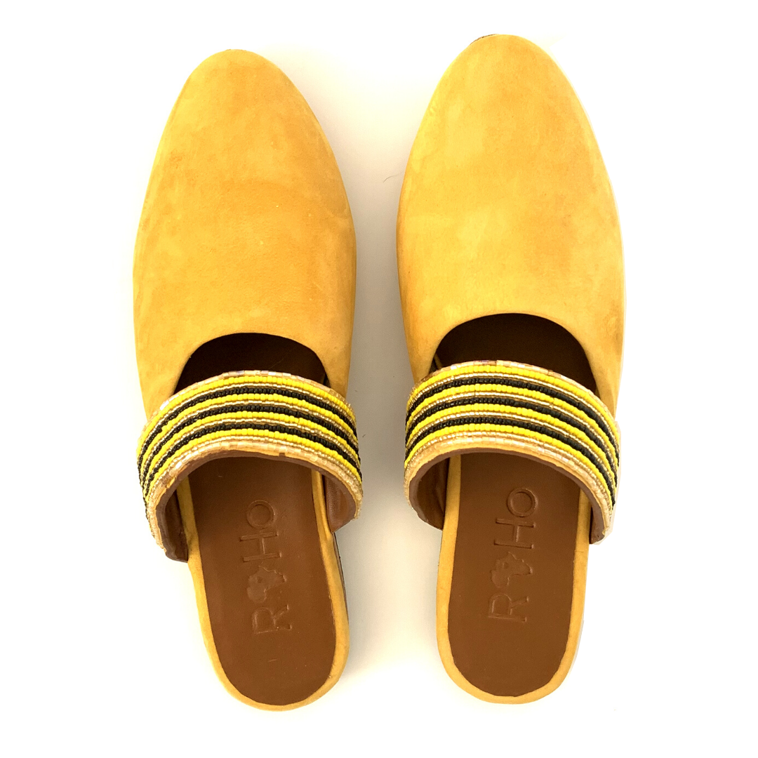 
                  
                    Beaded Mules - Mustard
                  
                
