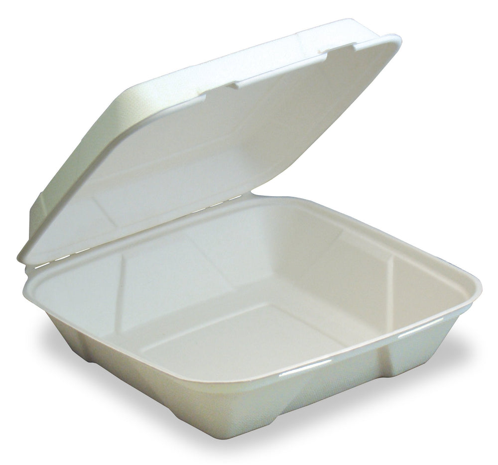 Large 1-Compartment Fiber Hinged Container, 200-Count Case by TheLotusGroup - Good For The Earth, Good For Us