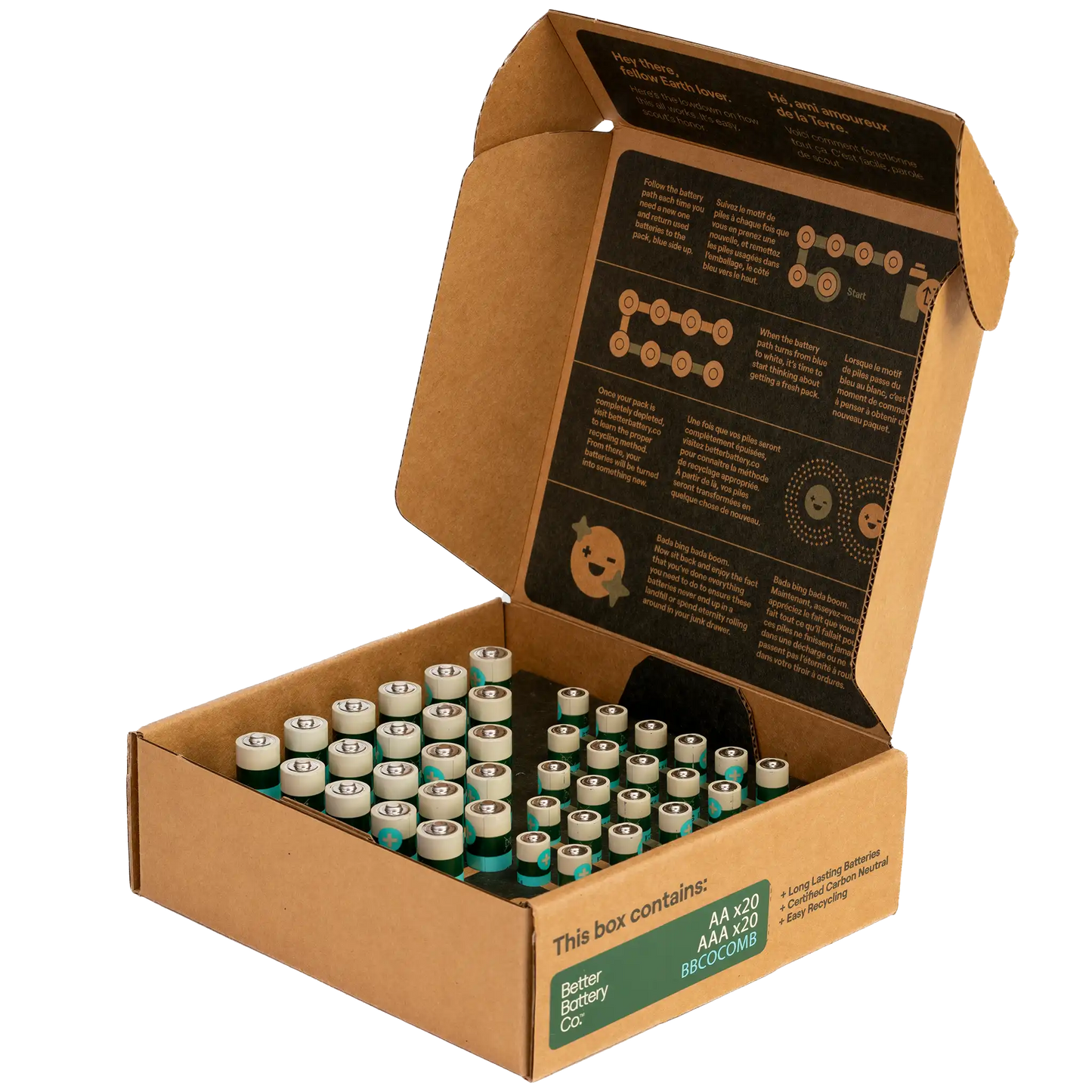 
                  
                    AA & AAA Carbon Neutral Recyclable Battery | 40 Combo Pack | by Better Battery Co.
                  
                