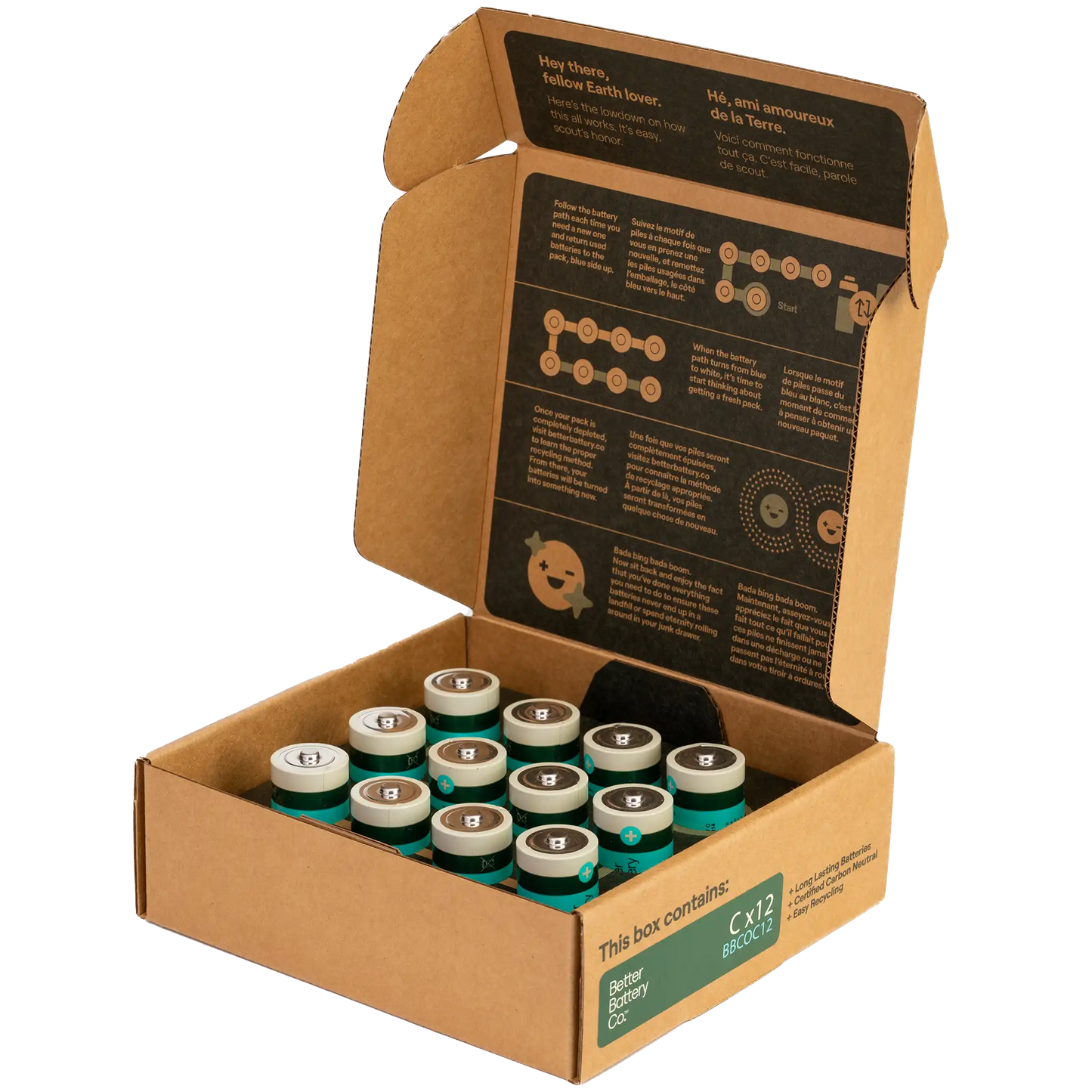 
                  
                    C Cell Carbon Neutral Recyclable Battery | 12 Pack | by Better Battery Co.
                  
                