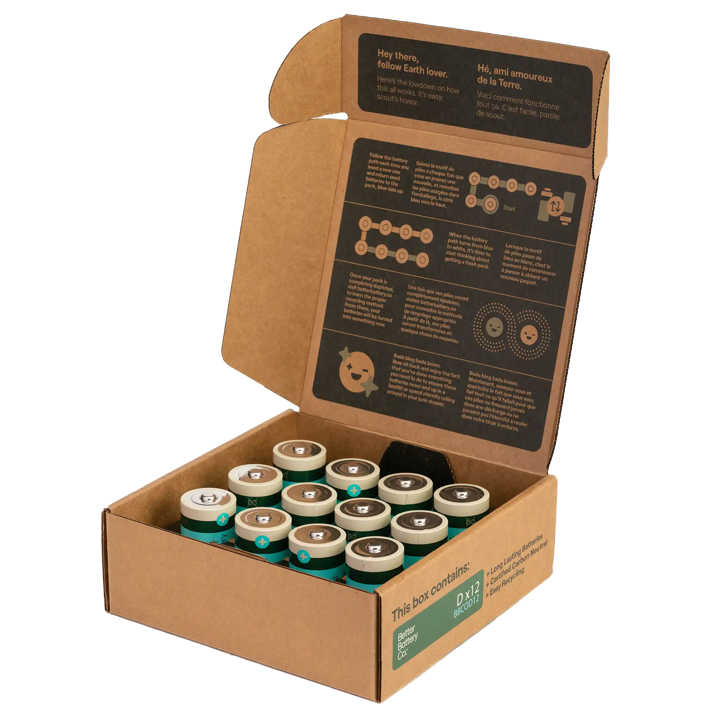 
                  
                    D Cell Carbon Neutral Recyclable Battery | 12 Pack |  by Better Battery Co.
                  
                