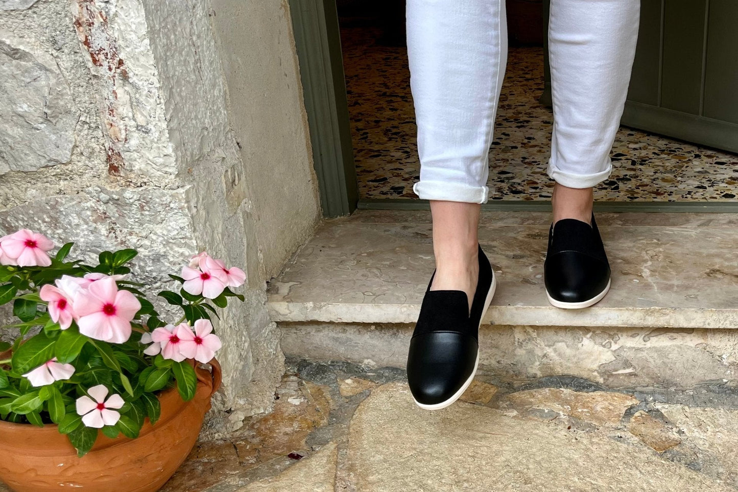 
                  
                    Plant-Based & Recycled Material Black House Loafers by Dooeys
                  
                