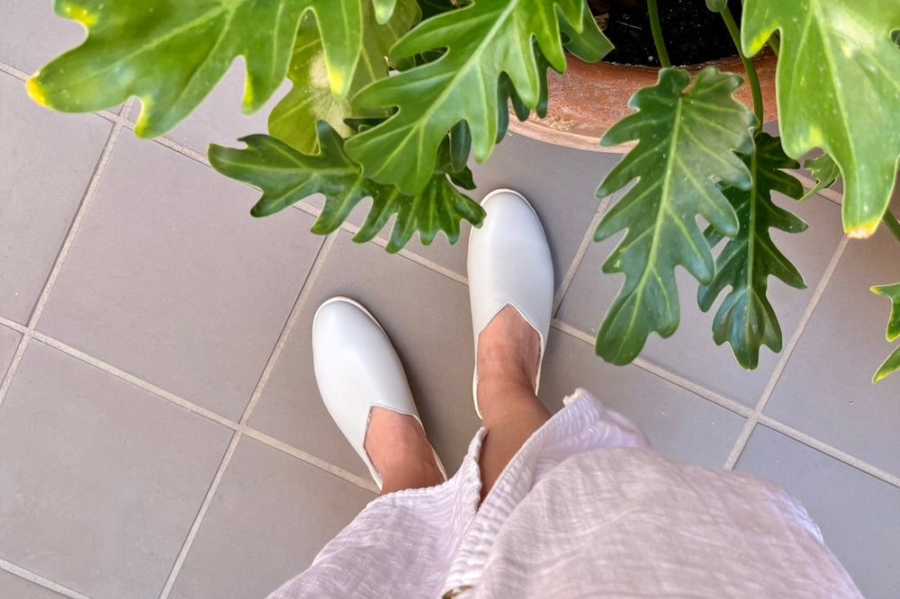 
                  
                    Plant-Based & Recycled Material Blue Grey House Mules by Dooeys
                  
                