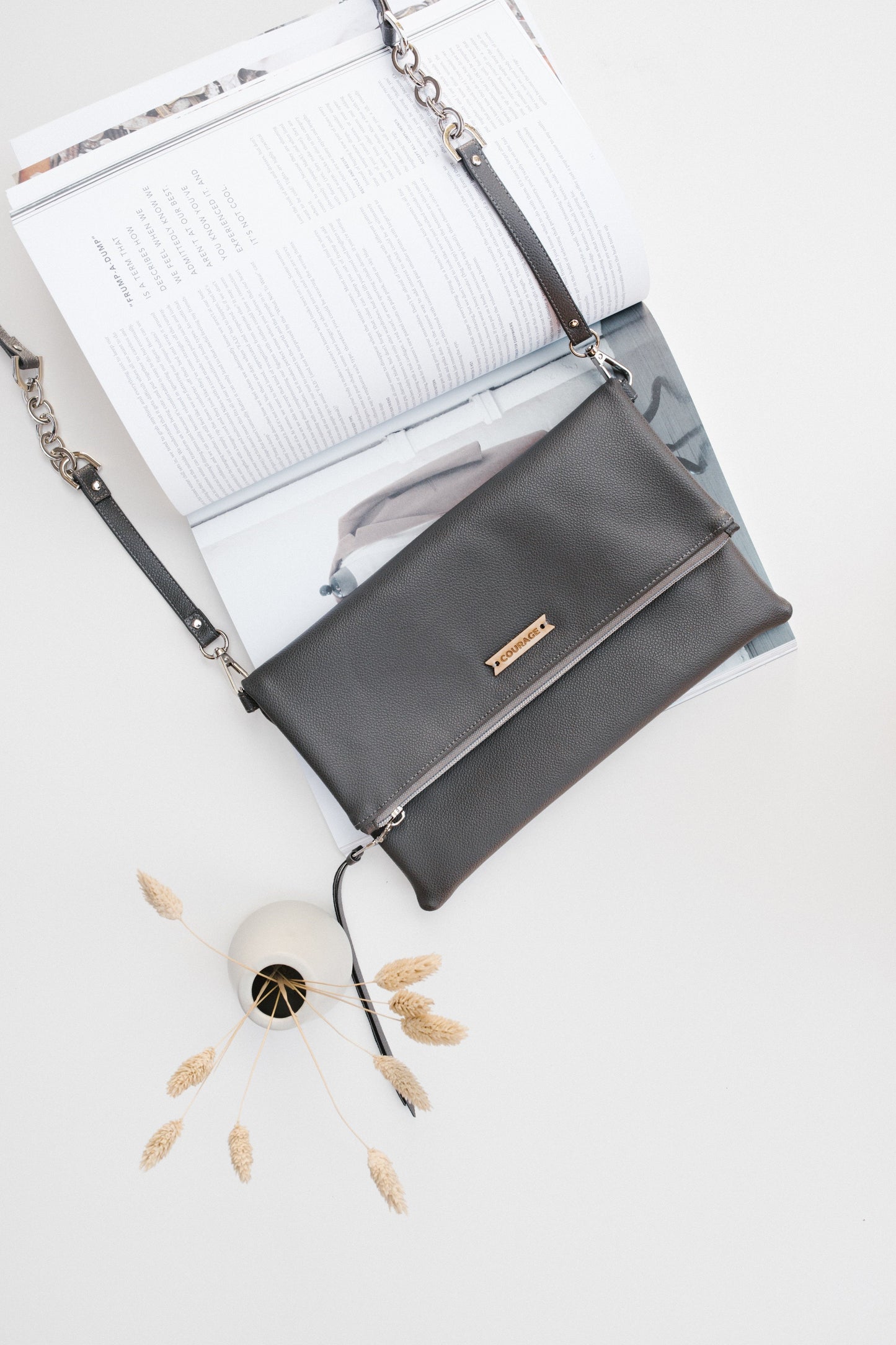 
                  
                    DREAMER foldover bag | CHARCOAL by Carry Courage
                  
                