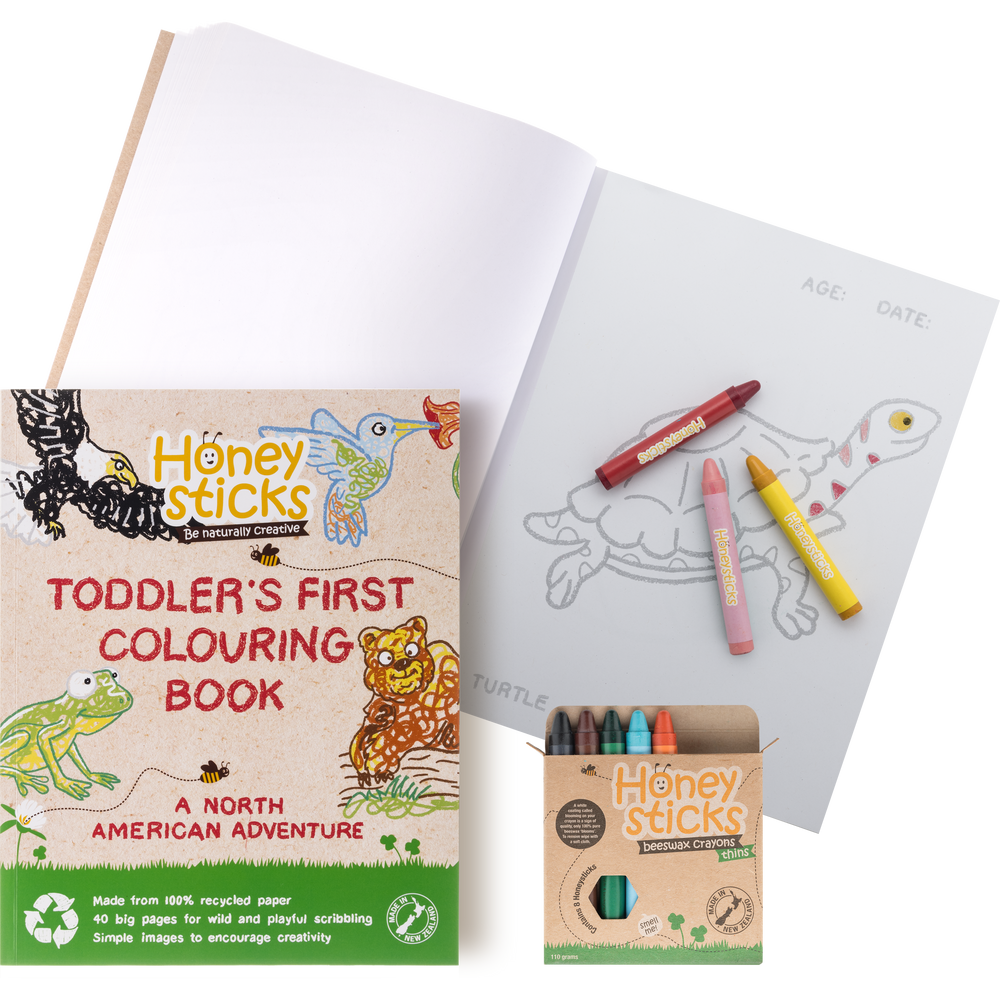 North American Book + Thins Coloring Set by Honeysticks USA