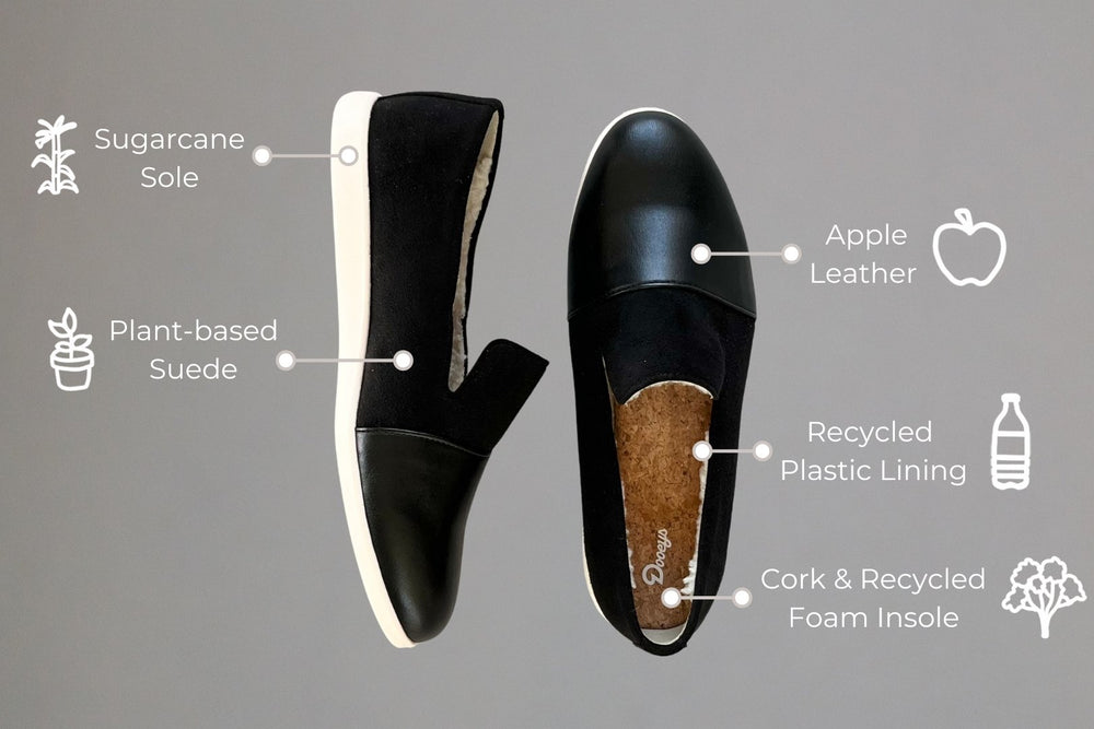 Plant-Based & Recycled Material Black House Loafers by Dooeys