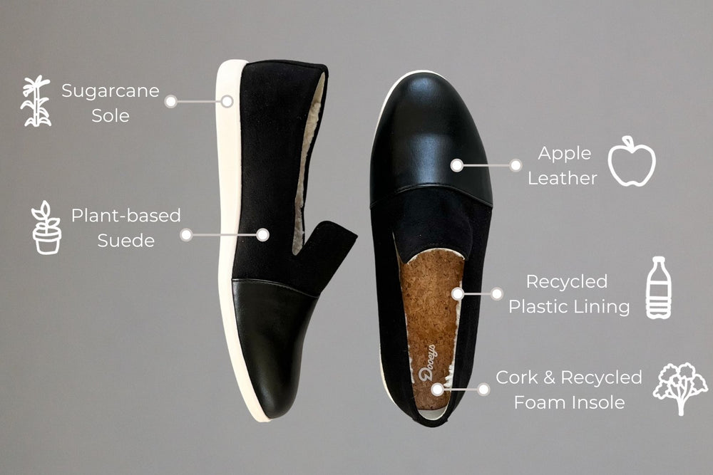 
                  
                    Plant-Based & Recycled Material Black House Loafers by Dooeys
                  
                