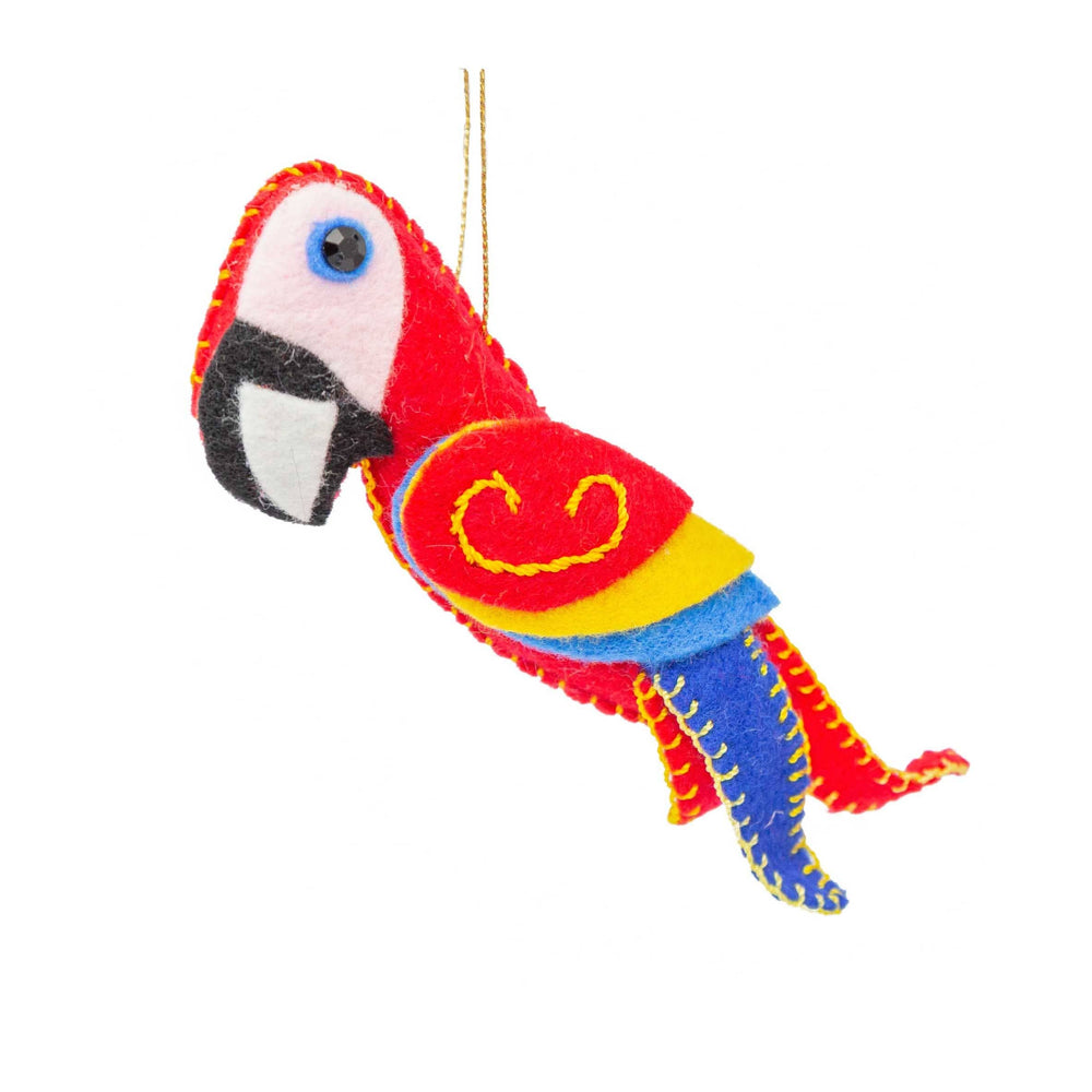 Felt Red Macaw Ornament