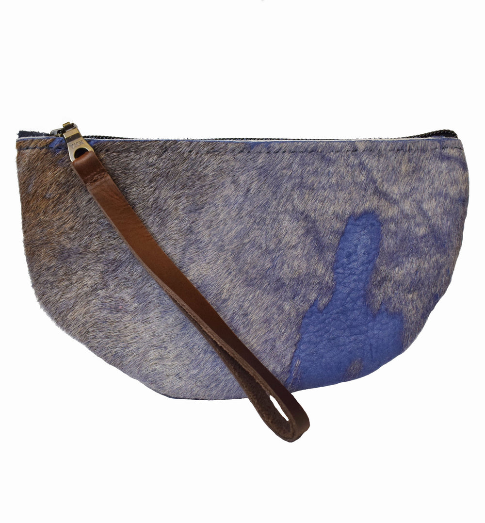 Half-Moon Wristlet in Stone Blue