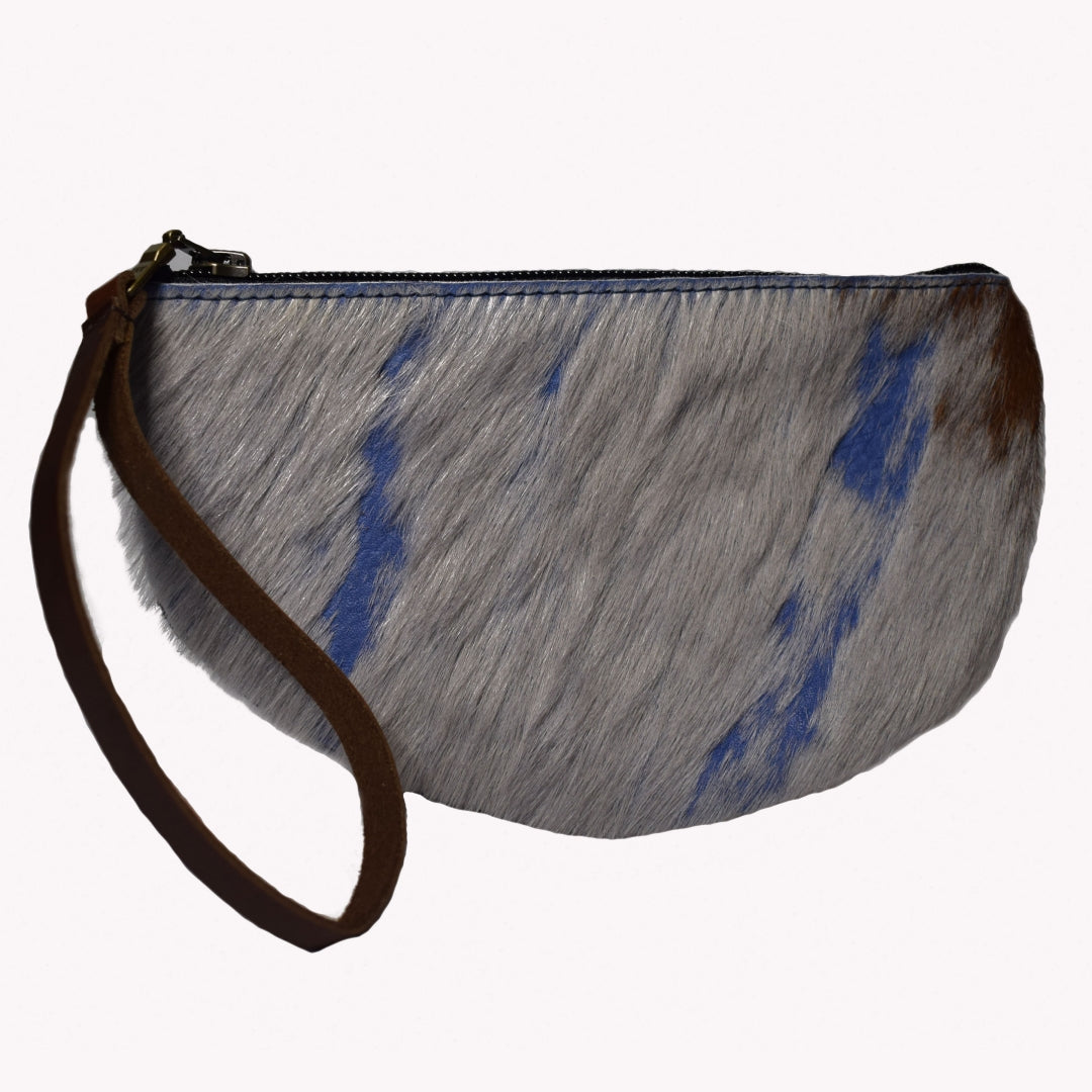 
                  
                    Half-Moon Wristlet in Stone Blue
                  
                