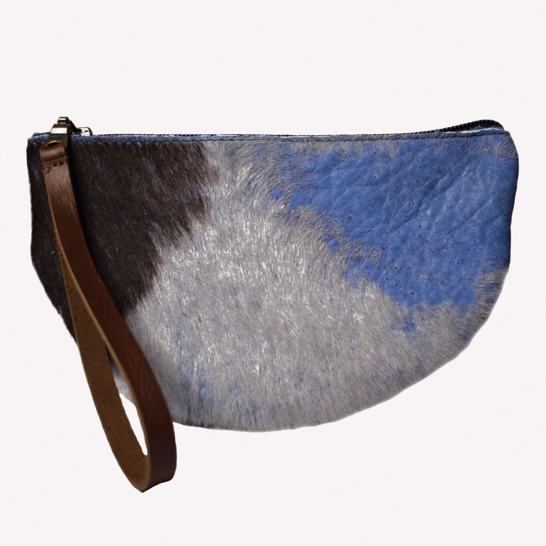 
                  
                    Half-Moon Wristlet in Stone Blue
                  
                