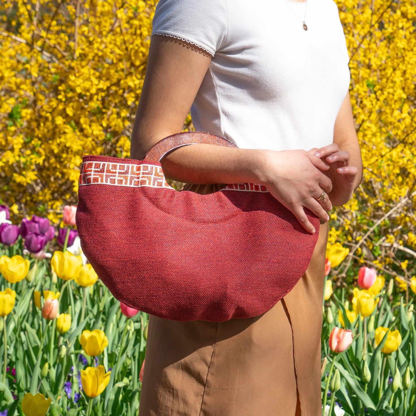 
                  
                    Half Moon Clutch in Red
                  
                