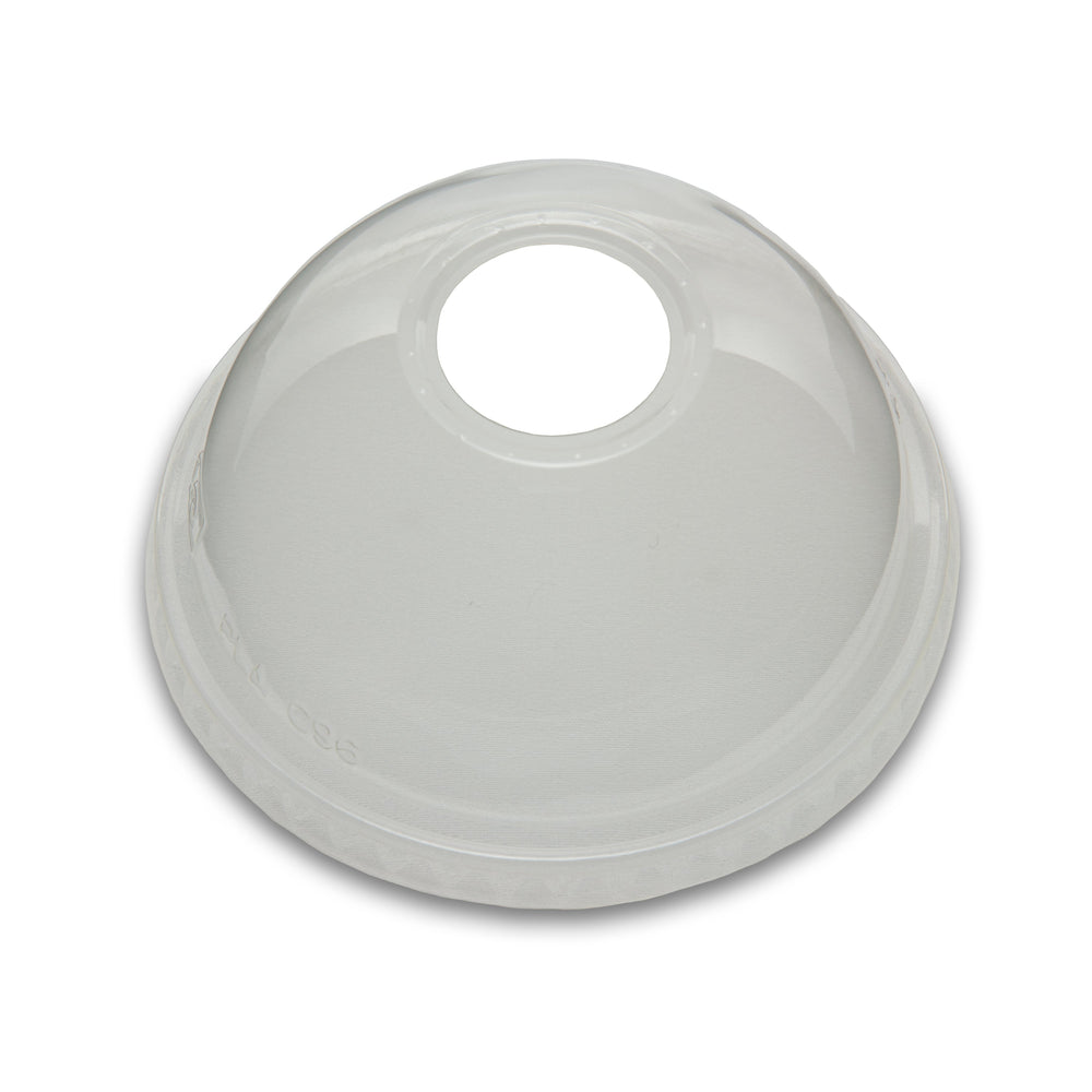 Planet + 100% Compostable PLA Lids for 9/12/16/20/24-Ounce Clear Cold Cups, Dome Style, 1000-Count Case