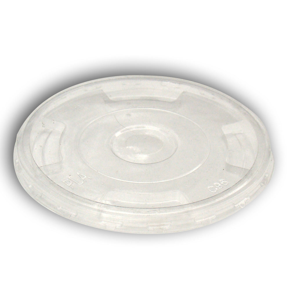 Flat Style PLA Lids for 9/12/16/20/24-Ounce Clear Cold Cups, 1000-Count Case by TheLotusGroup - Good For The Earth, Good For Us